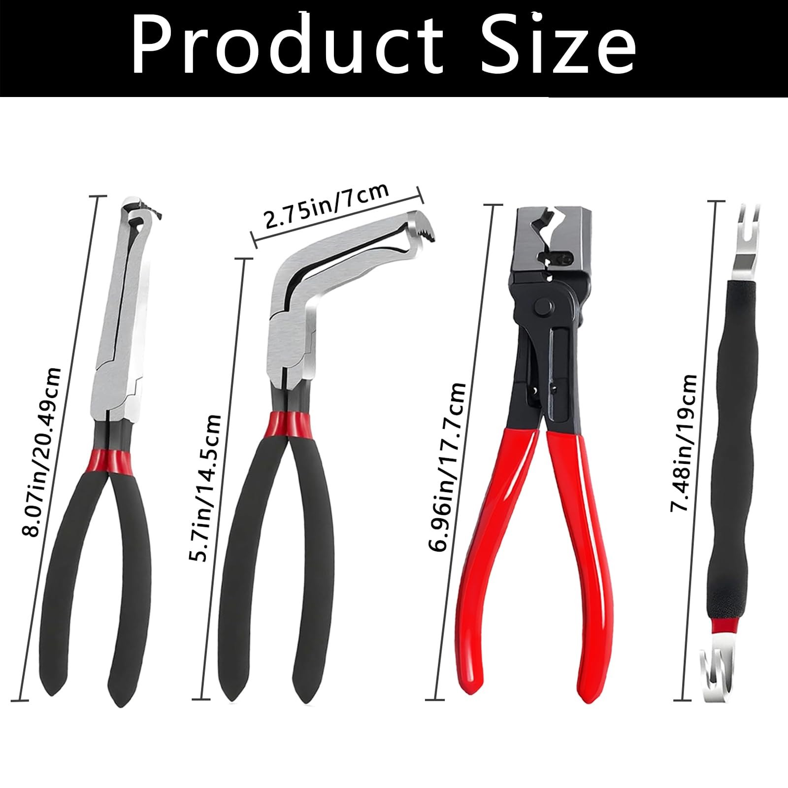 5pcs Electrical Disconnect Pliers and Connector Separator Tool Black-5-piece