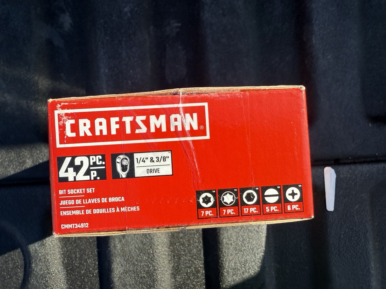 CRAFTSMAN 42 Piece 1/4″ 3/8″ Drive Set Flathead/Hex/Phillips/Torx Bit Driver Set