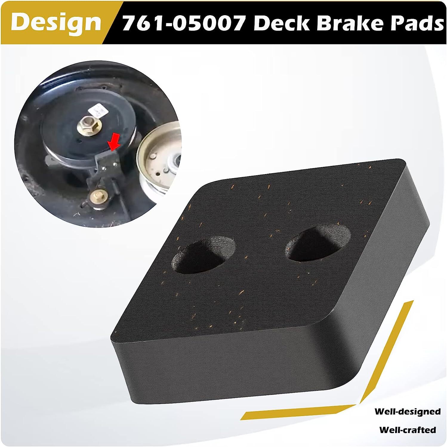 (2pcs)761-05007 Deck Brake Pad for Cub Cadet XT1-LT42/LT42 C,XT1-LT46, XT2-LX42,