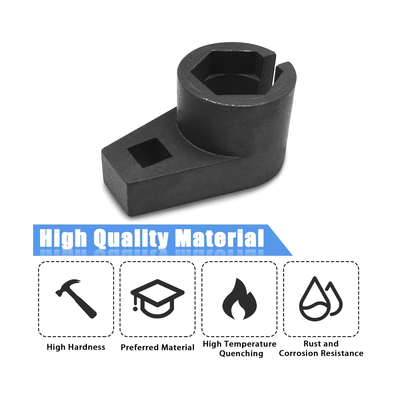 Offset Oxygen Sensor Socket, 3/8-Inch Drive, 7/8-Inch (22mm), Wire Gate Acces…