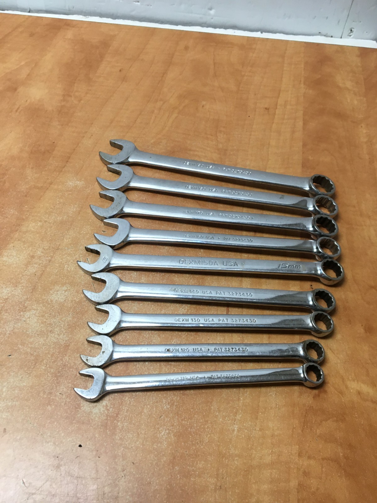 Snap-On METRIC OEXM Series Combination Wrench 9pc Set 11mm-19mm OEXM190 OEXM180