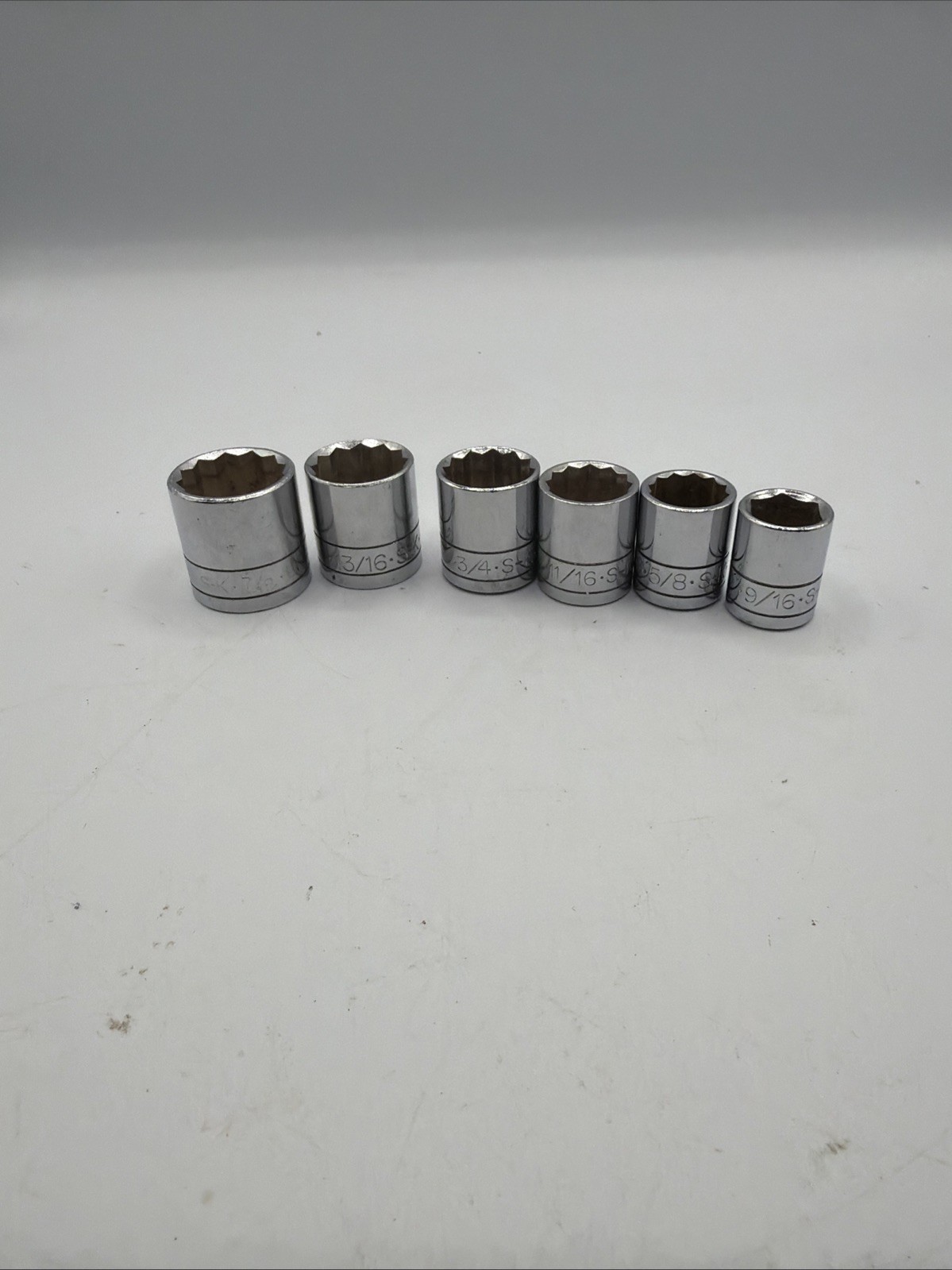 SK Tools set of 6 Sockets 3/8″ drive 9/16, 5/8, 11/16, 3/4, 13/16, 7/8″