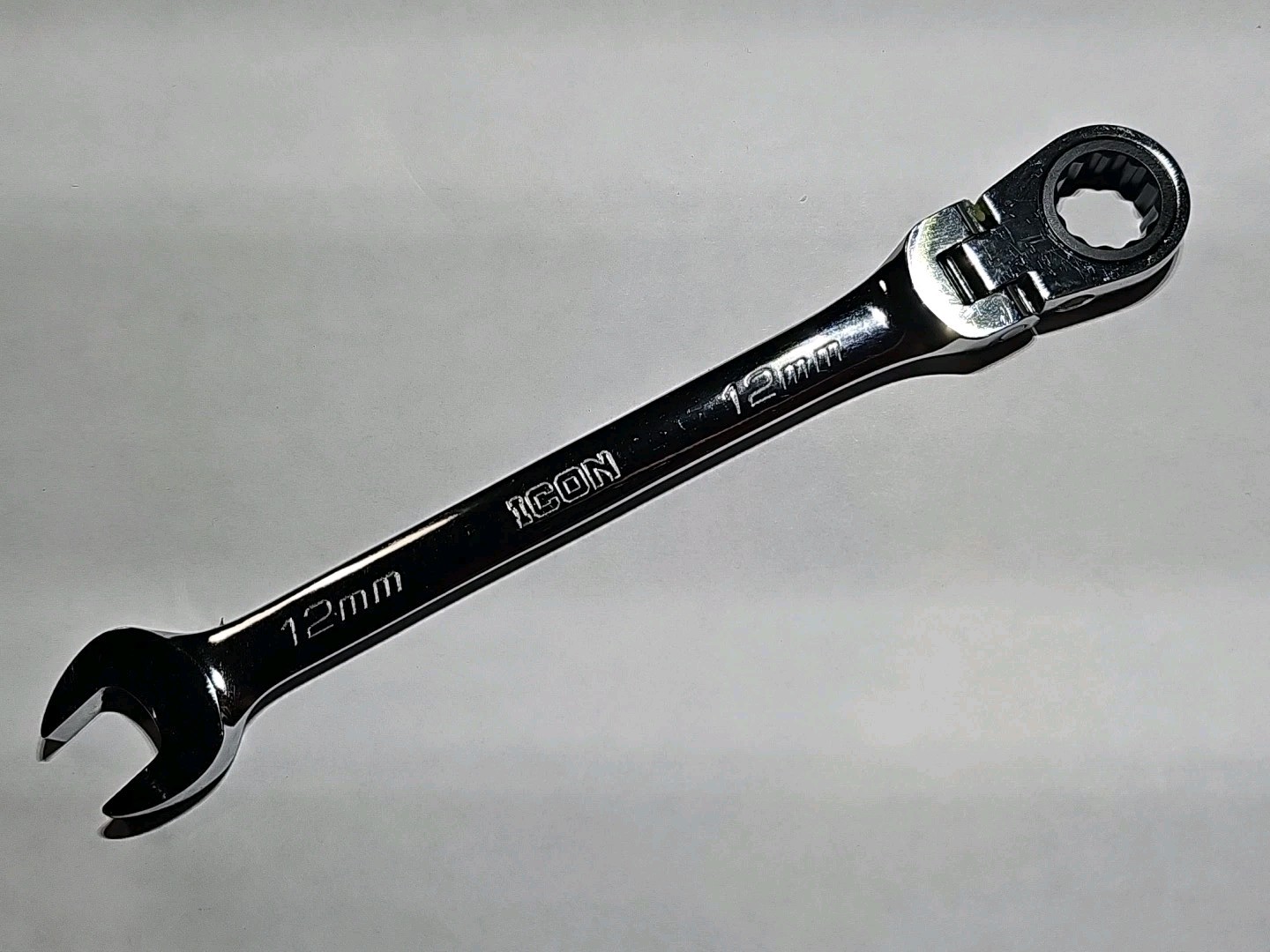 ICON Professional tool wrfm12 12mm 12pt Flex Head ratchet Combination wrench