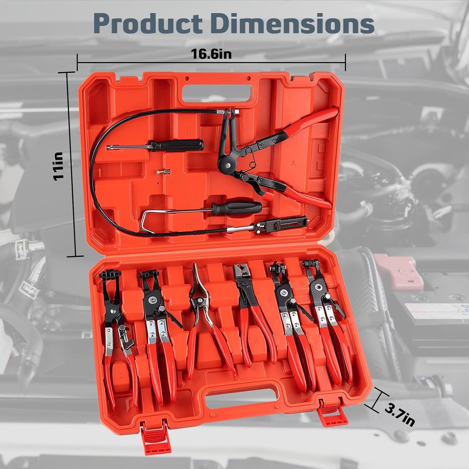 9PCS Hose Clamp Pliers, Long Reach Hose Clamp Tool Remover for Water Hose and Au