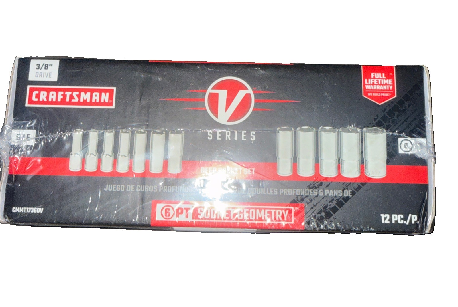 12 Pieces CRAFTSMAN V-Series METRIC MM Deep Socket 3/8″ Drive 6 Point CMMT17560V