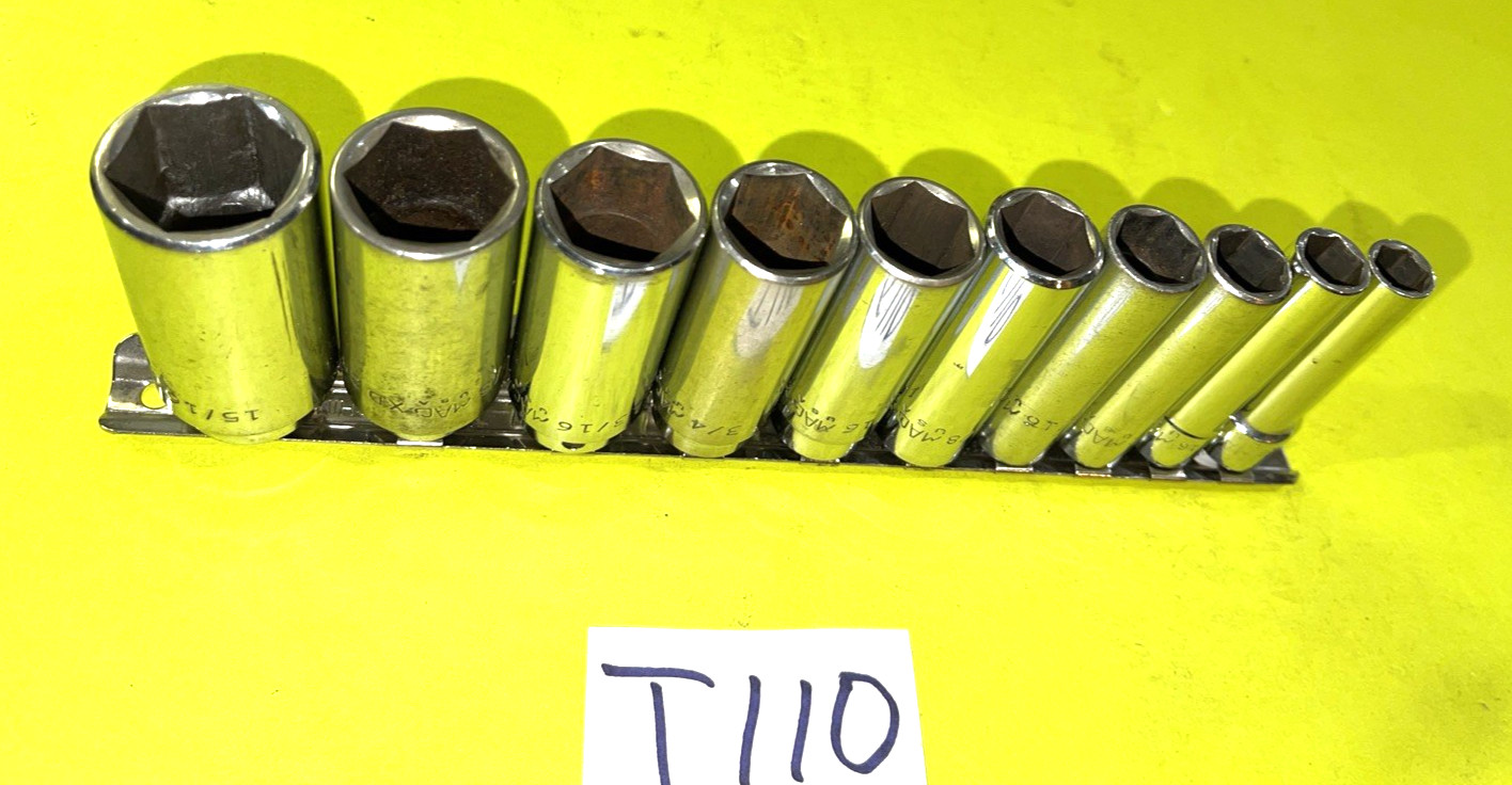 MAC TOOLS 10 PIECE 3/8 DRIVE DEEP SAE SOCKET SET 3/8 TO 15/16 SHIPPED FREE IN US