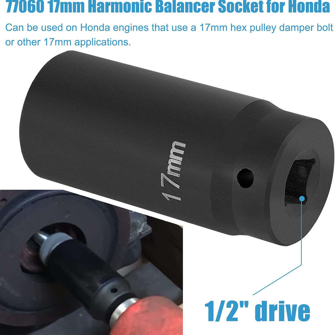 77060 17mm Harmonic Balancer Socket For Honda Engines Balancer Socket
