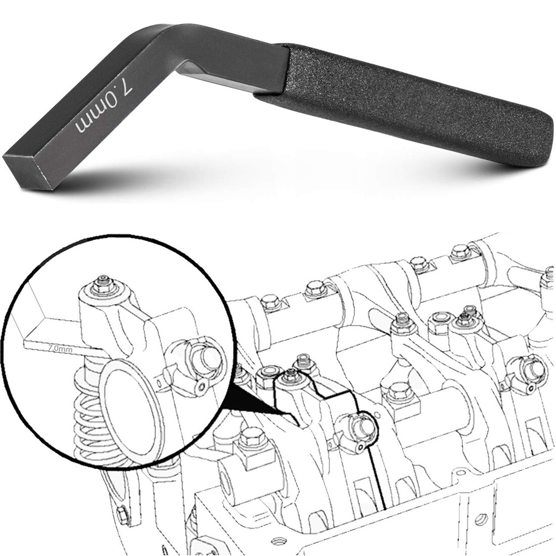 Brake Adjustment Tool 7MM 3163530 Jake Brake Feeler Gauge for Cummins ISX Engine