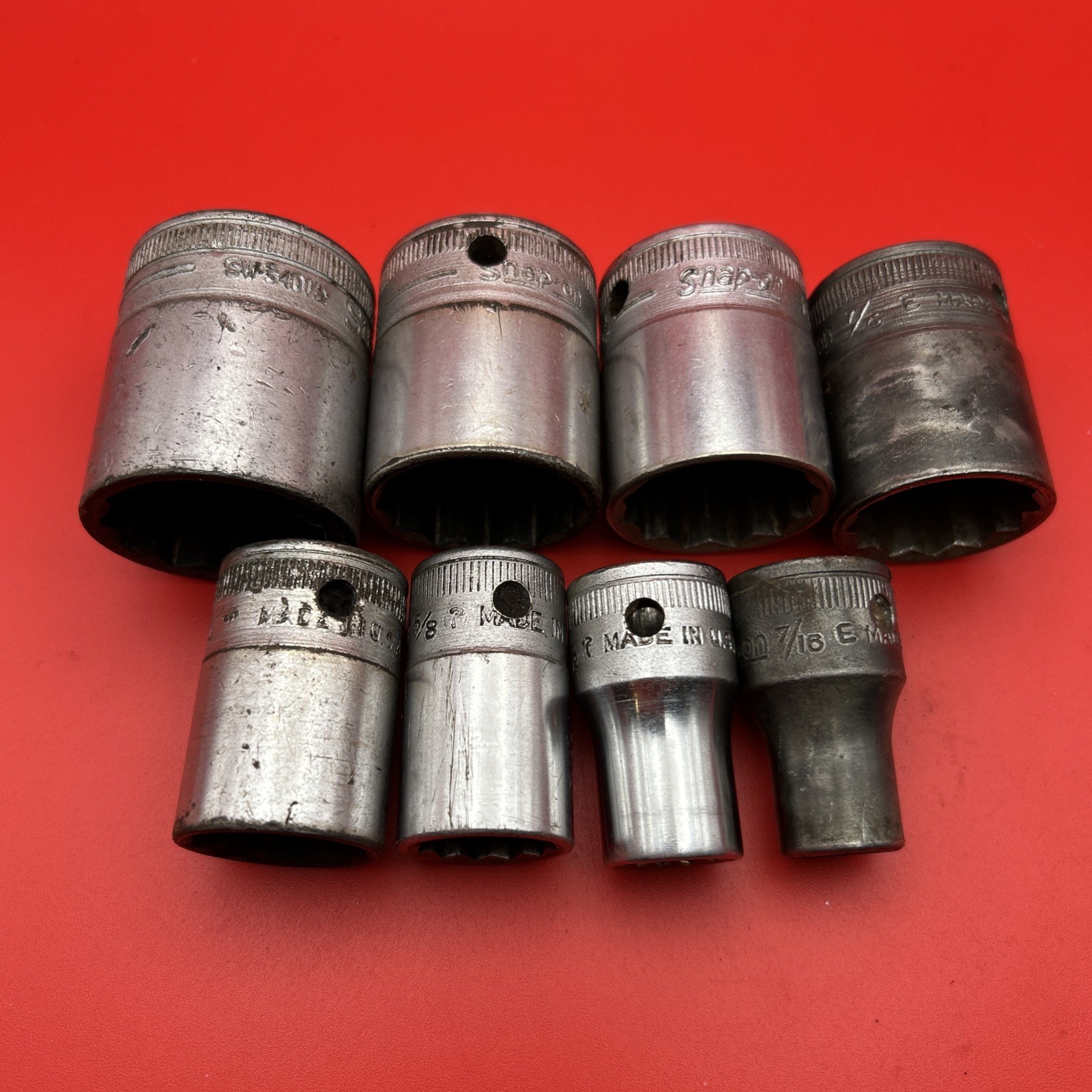 Snap On Tools Socket LOT 0f 8 1/2″ Drive 12 Point Used Set As Pictured USA