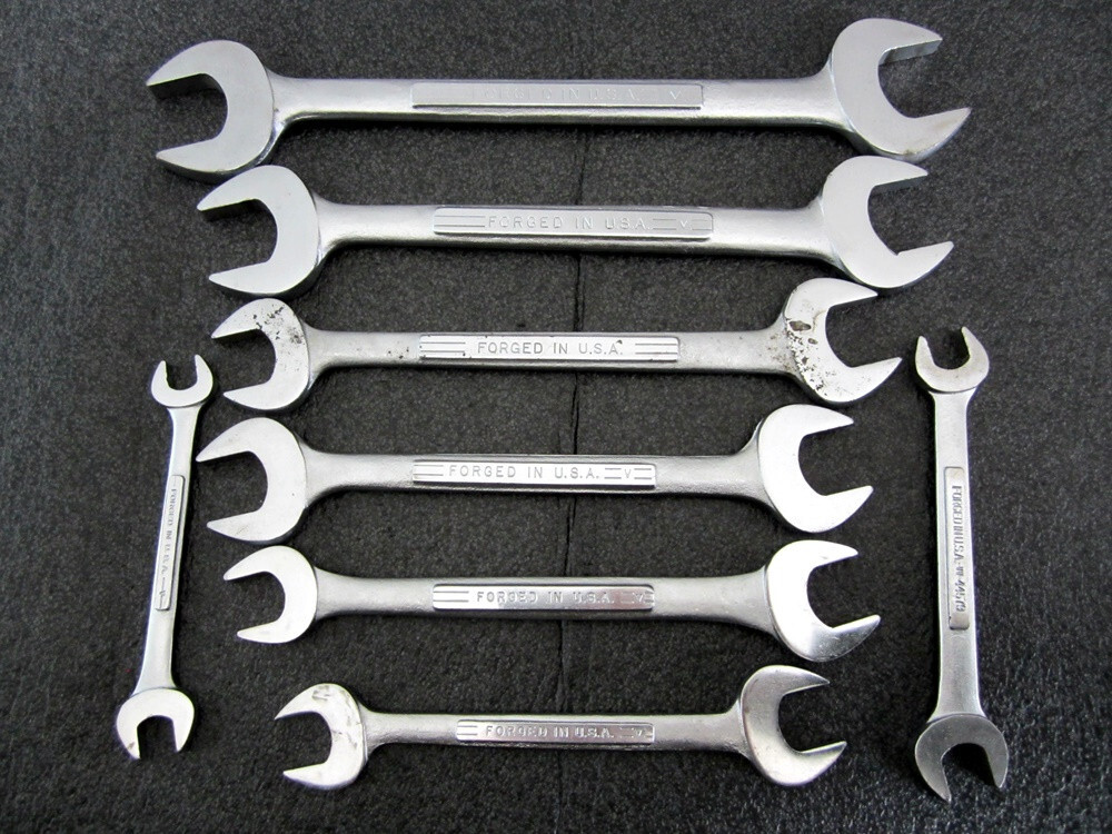 Vintage Craftsman 8pc SAE Open End Wrench Set 3/8″ to 1-1/8″ Made in USA