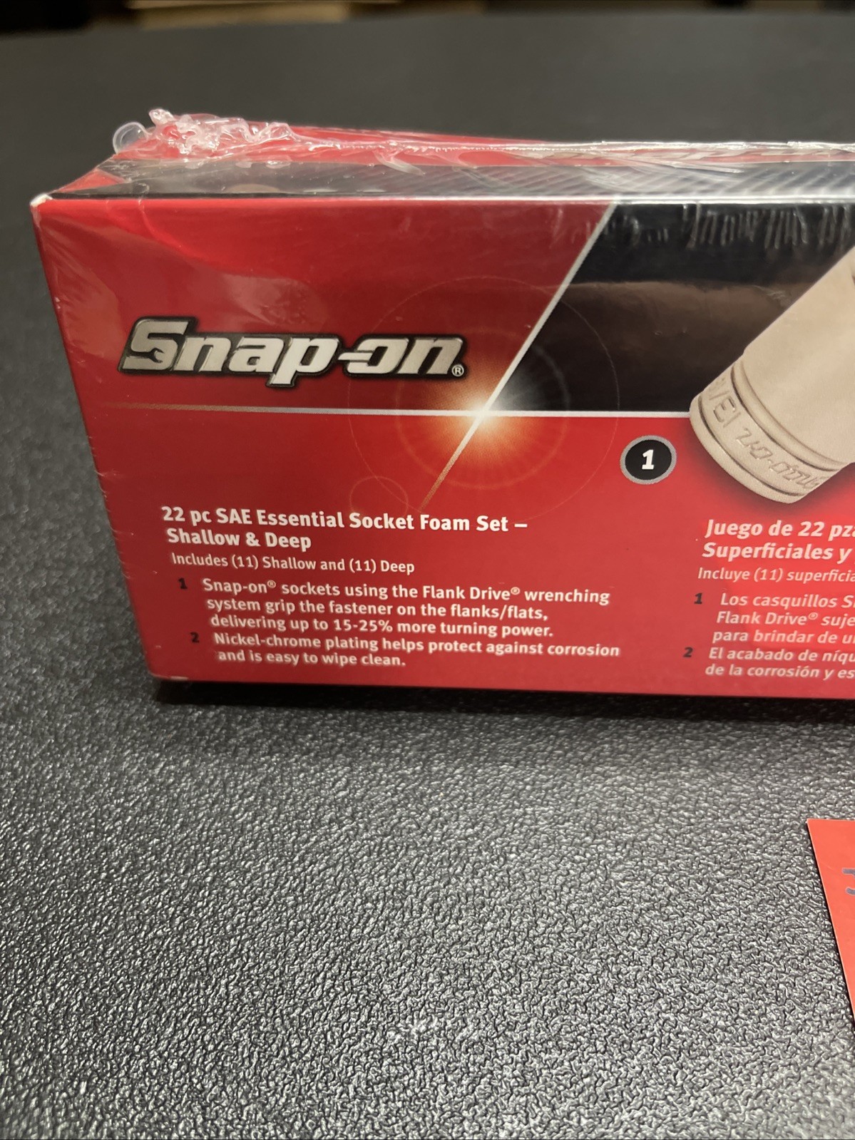 Snap-on Tool 222SFFSFHV 22pc 3/8″dr 1/4-7/8″ Shallow/Deep Socket Foam Set Hi-Viz