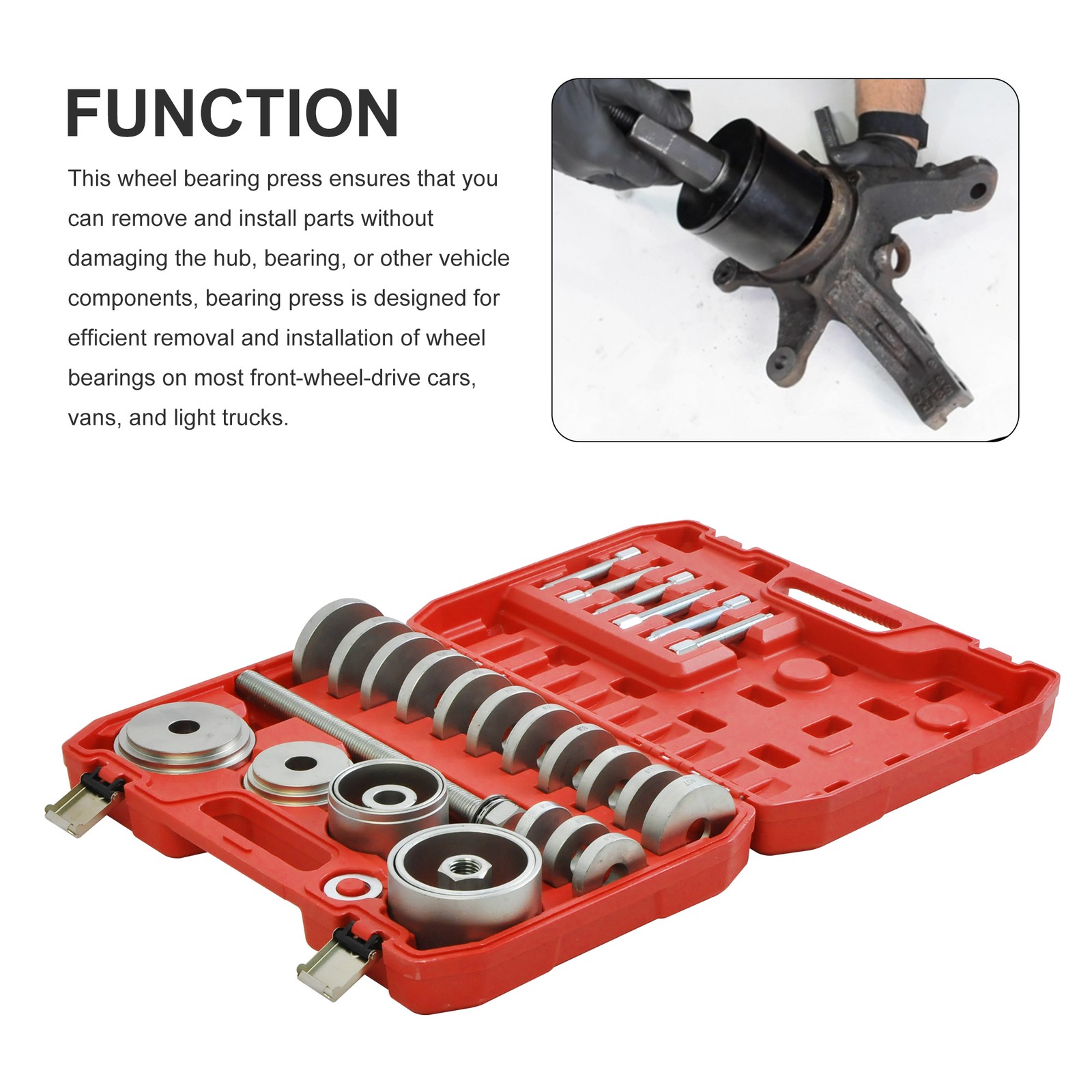 FWD Wheel Bearing Press Set Wheel Hub Removal & Installation Tool 31PCS