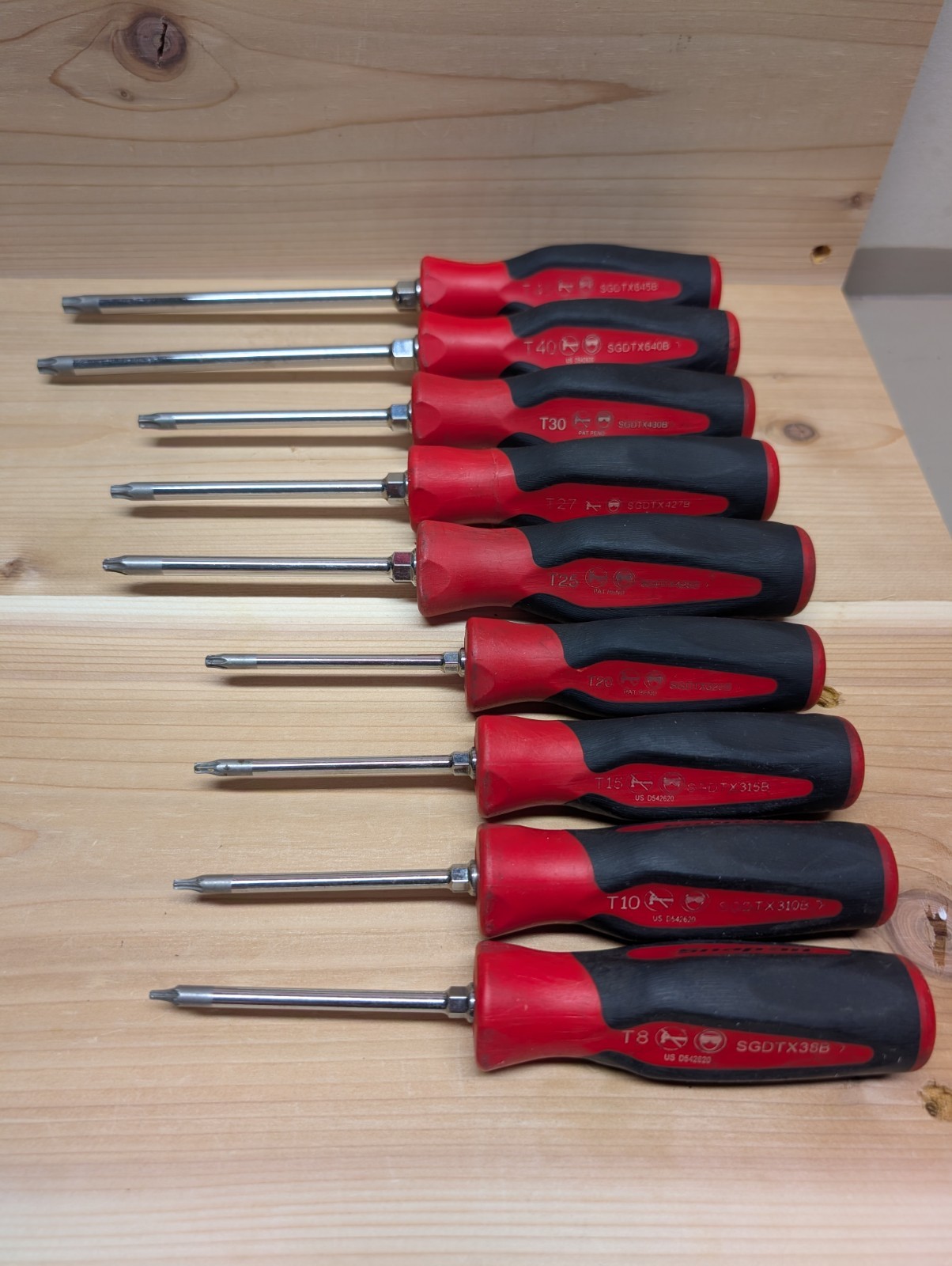 Snap-On SGDTX90BR 9pc. TORX Instinct Soft Grip Screwdriver Set – Cleaned