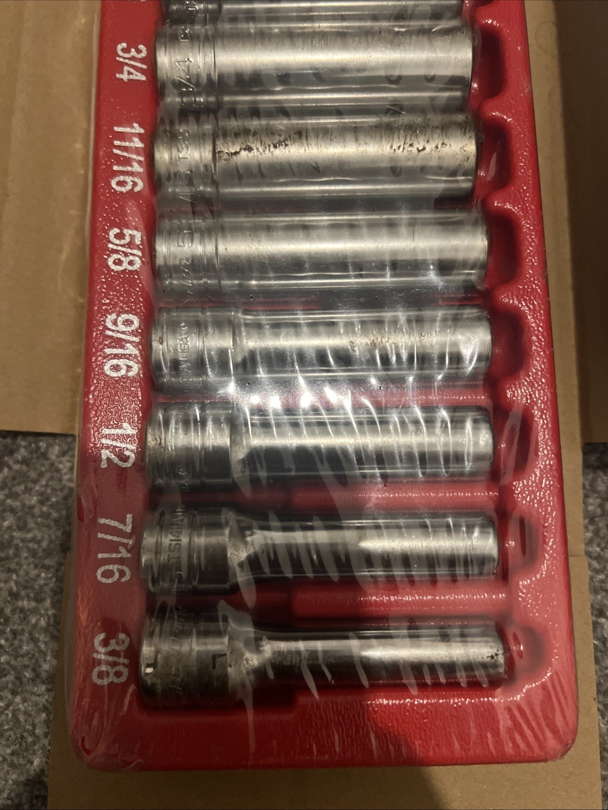 New Snap-on™ 1/2″ drive 6-point DEEP socket SET 3/8″ thru 1 1/8″ 313TSYA Unused