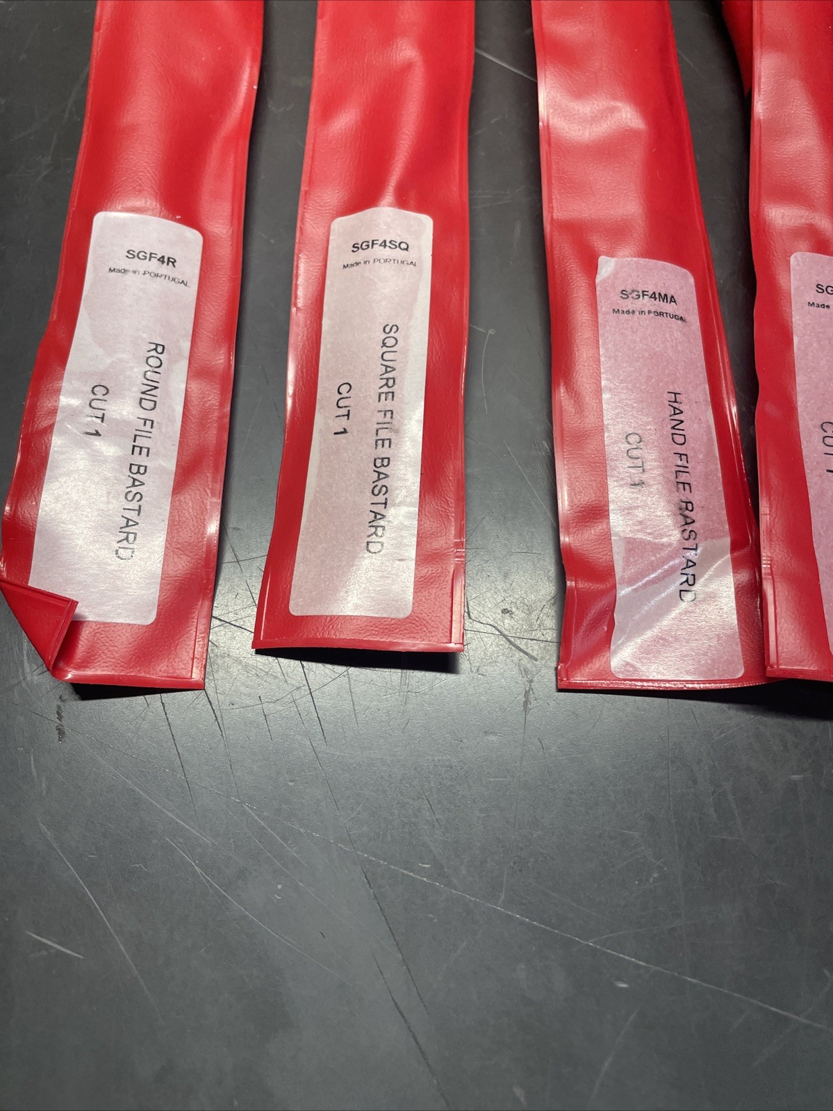 Snap On Tools NEW SGFMN106 6 Piece Red Soft Grip Handle Miniature File Set
