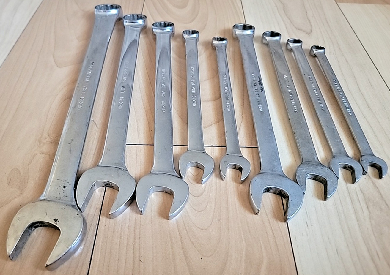 Snap-On Wrenches Combination SAE OEX & OSH 7/8 3/4 11/16 9/16 1/12 7/16 3/8 READ