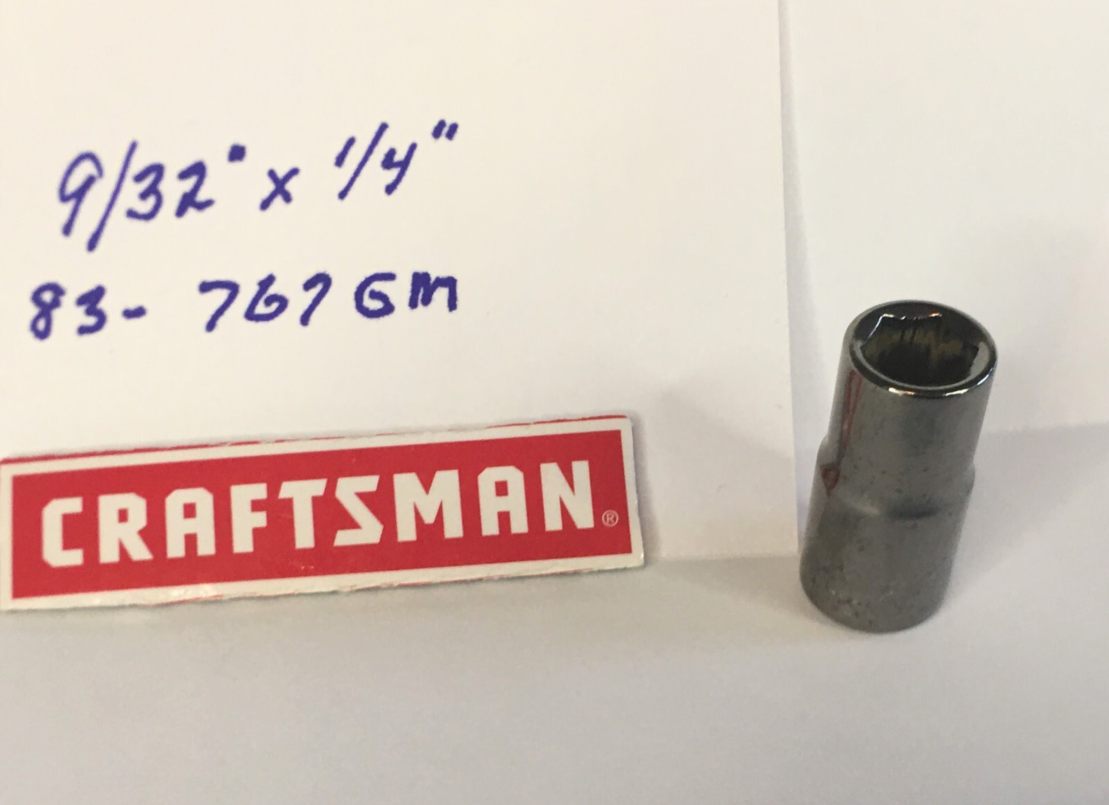 Craftsman  1/4″ x 1/4″ Dr Socket 83-766GM Gunmetal Chrome 6 Pt Free Shipping