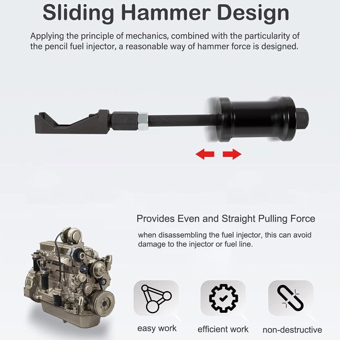 7121 Pencil Type Fuel Injector Puller Slide Hammer Nozzle Remover for Cat GM