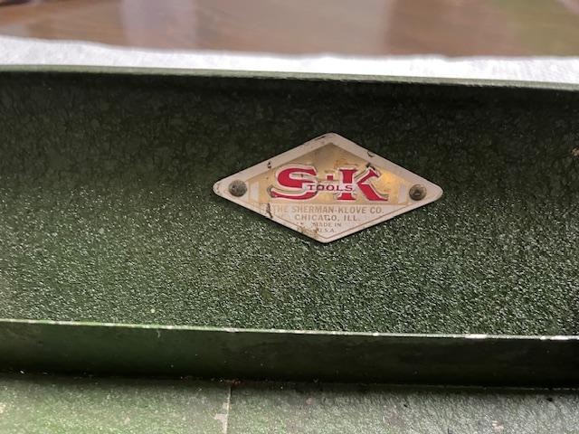 Vintage S-K Sherman-Klove 3/“ Drive SAE Deep Socket Set with Metal Case