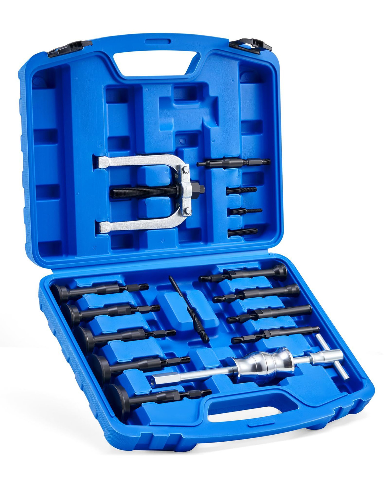 Orion Motor Tech Blind Hole Collet Bearing Race and Seal Puller 16PCS, blue