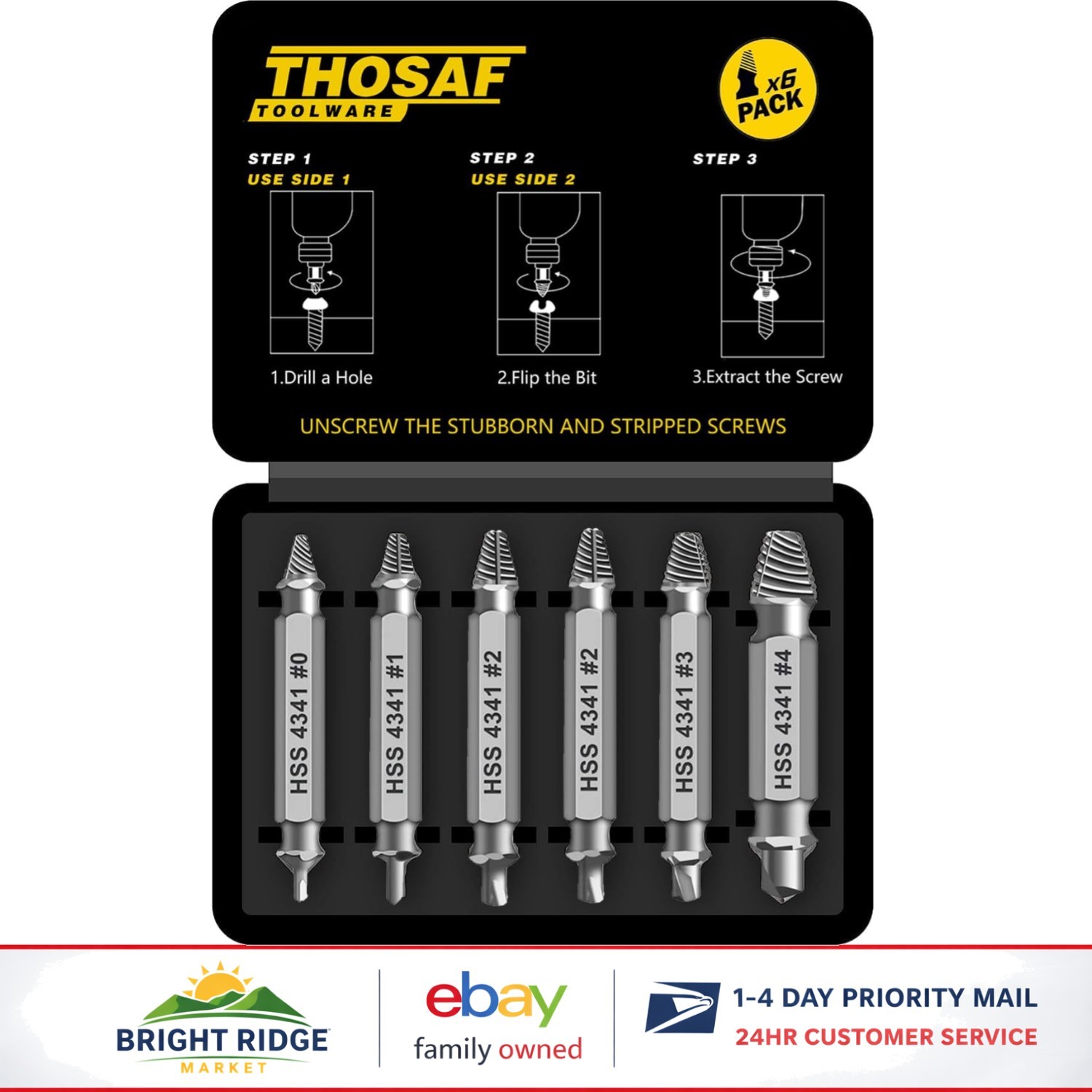 Compact Screw Extractor Set, Great Gifts for Men on Holidays and Birthdays