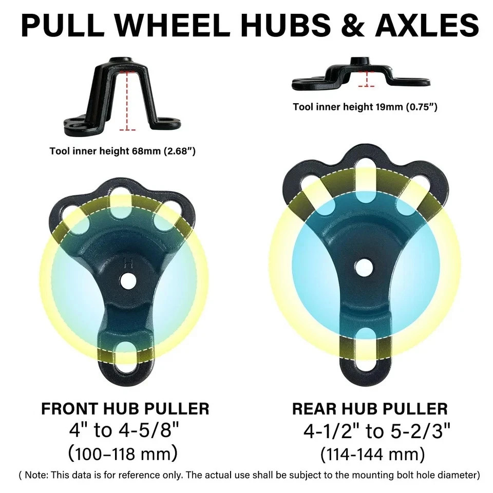 Universal Front Wheel Bearing Puller(Max 4-5/8″) & Rear Axle 5/8″ *18