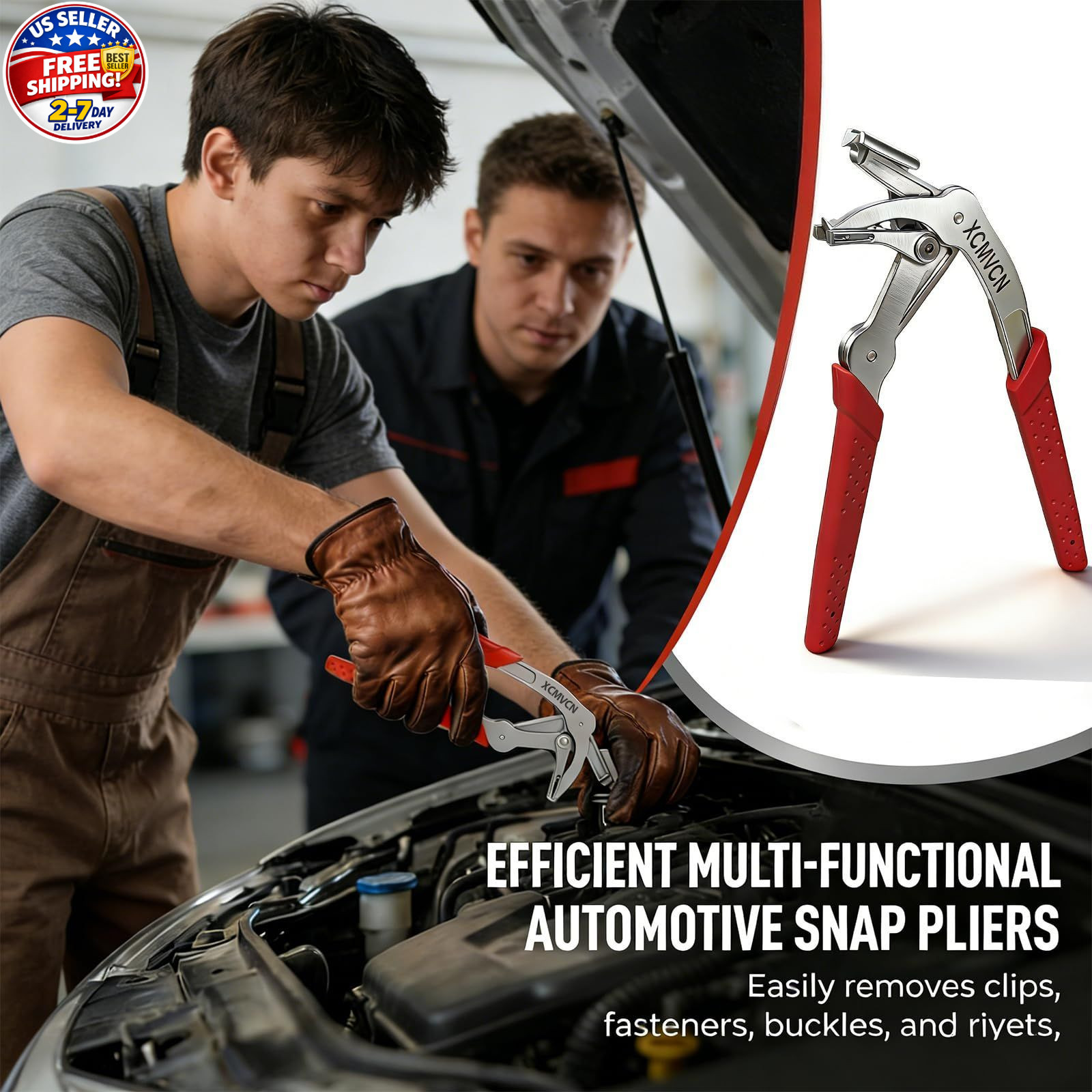 Car Clip Pliers, Professional Auto Removal Pliers Tool, Panel Red