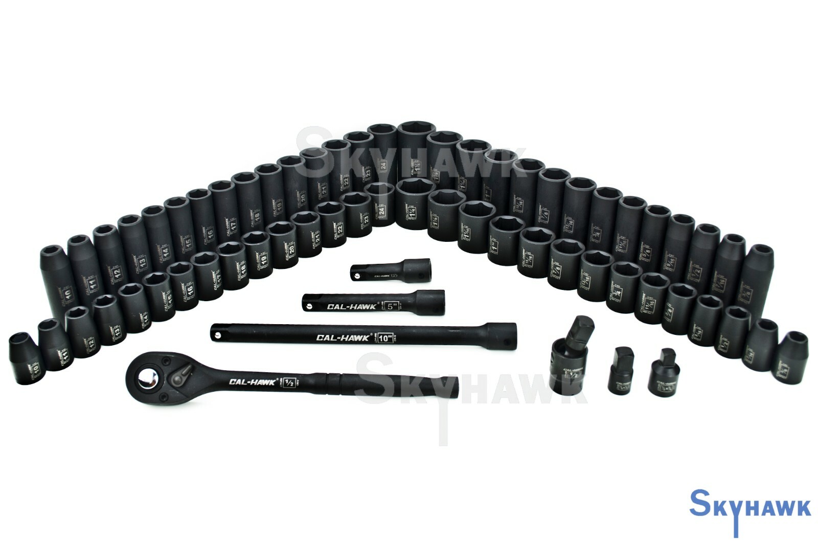 65pc 1/2″ Dr SAE & Metric Deep & Shallow std Impact Socket Adapter Reducer Set