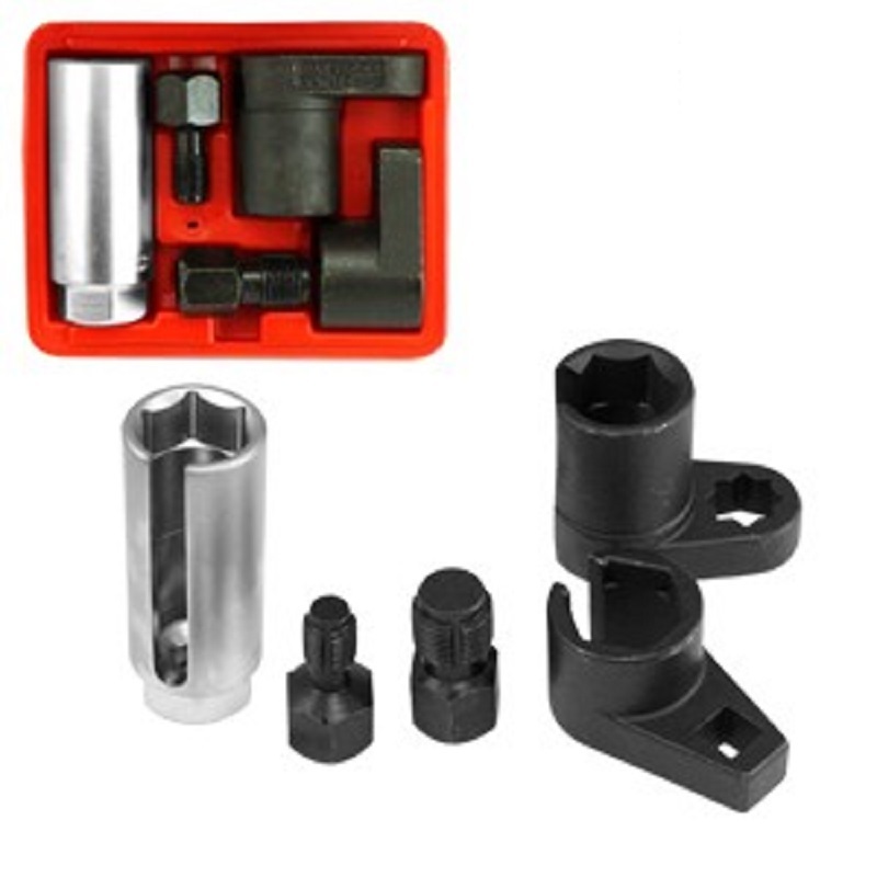 5pc Oxygen Sensor Socket O2 Thread Chaser Install Offset Wrench Vacuum M12 M18