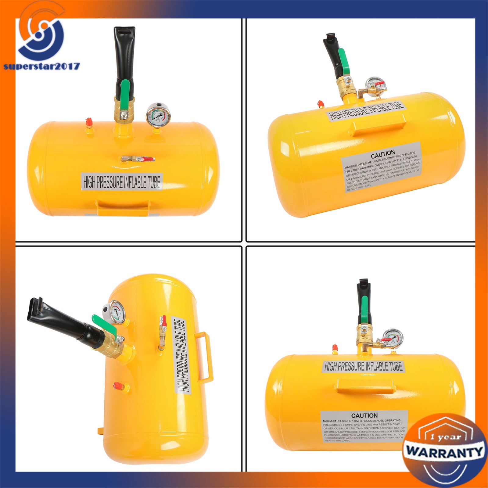 10 Gallon Air Tire Bead Seater 145PSI Blaster Tool Seating Inflator Truck ATV