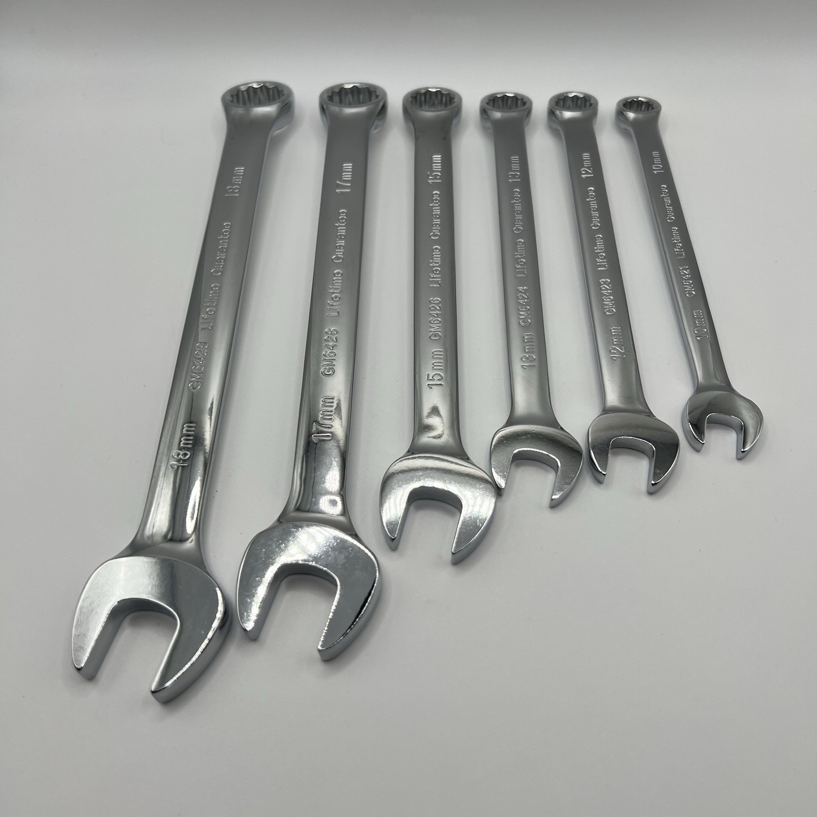 Power Torque 6pc Metric Combination Wrench 12Pt 10, 12, 13, 15, 17, 18mm NOS