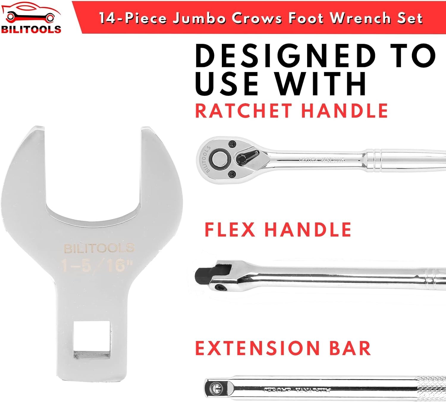 14-Piece Jumbo Crowfoot Wrench Set for Tight Spaces & Corrosion Resistance^