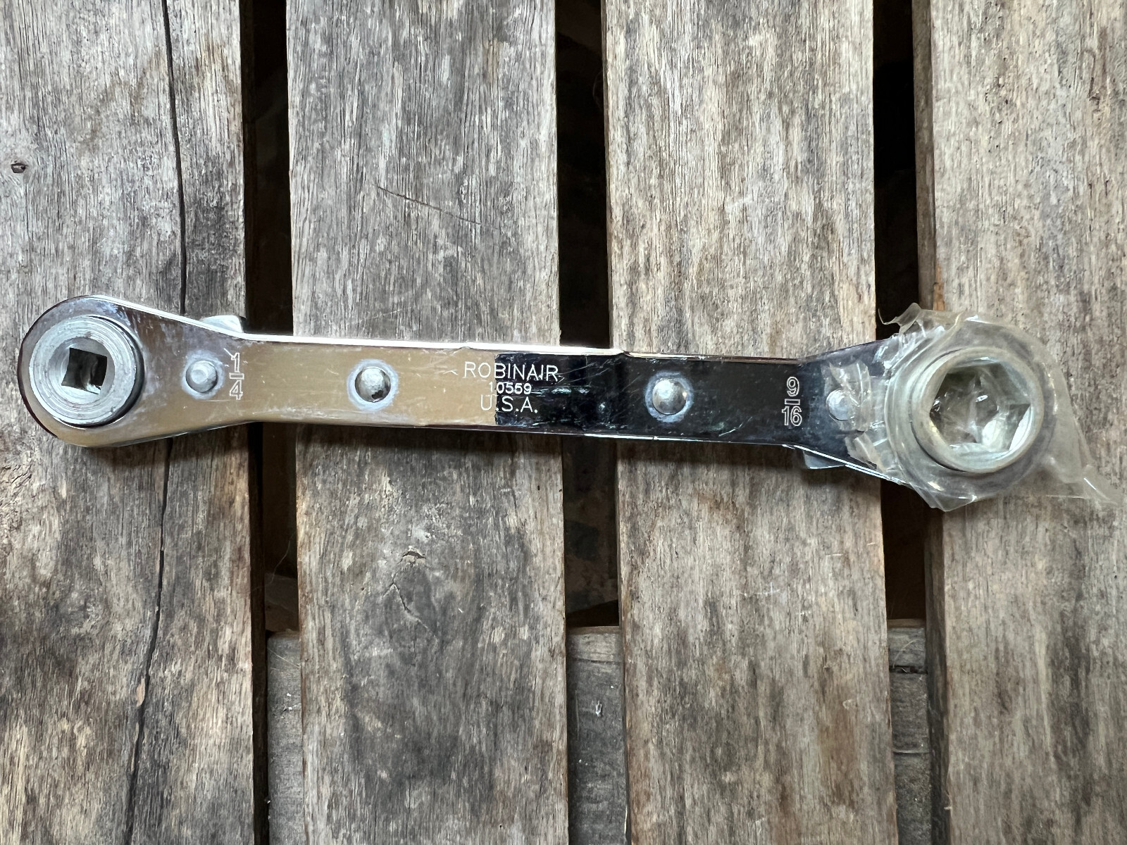 Robinair 10559 Ratchet Wrench 3/16 & 1/4 pt & 9/16 & 1/2 6 pt Made by Langline