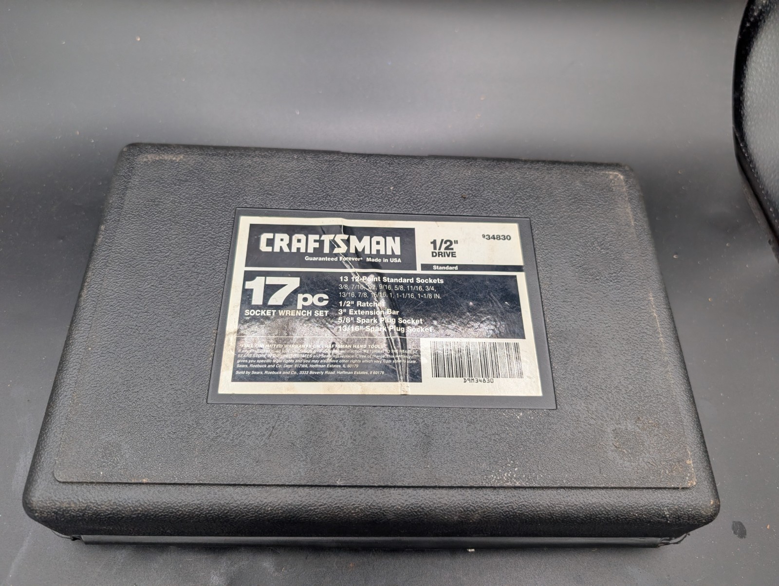 Craftsman 17Pc 1/2″ Drive Ratchet Socket Set Vtg 34830 USA – Read Description