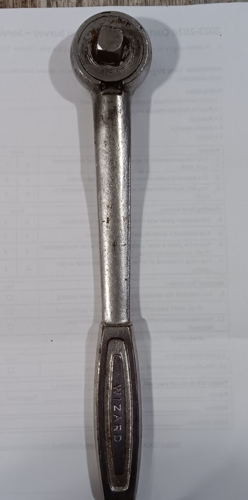 Vintage Wizard 1/2″ Drive Ratchet H2833 Indestro Made in USA