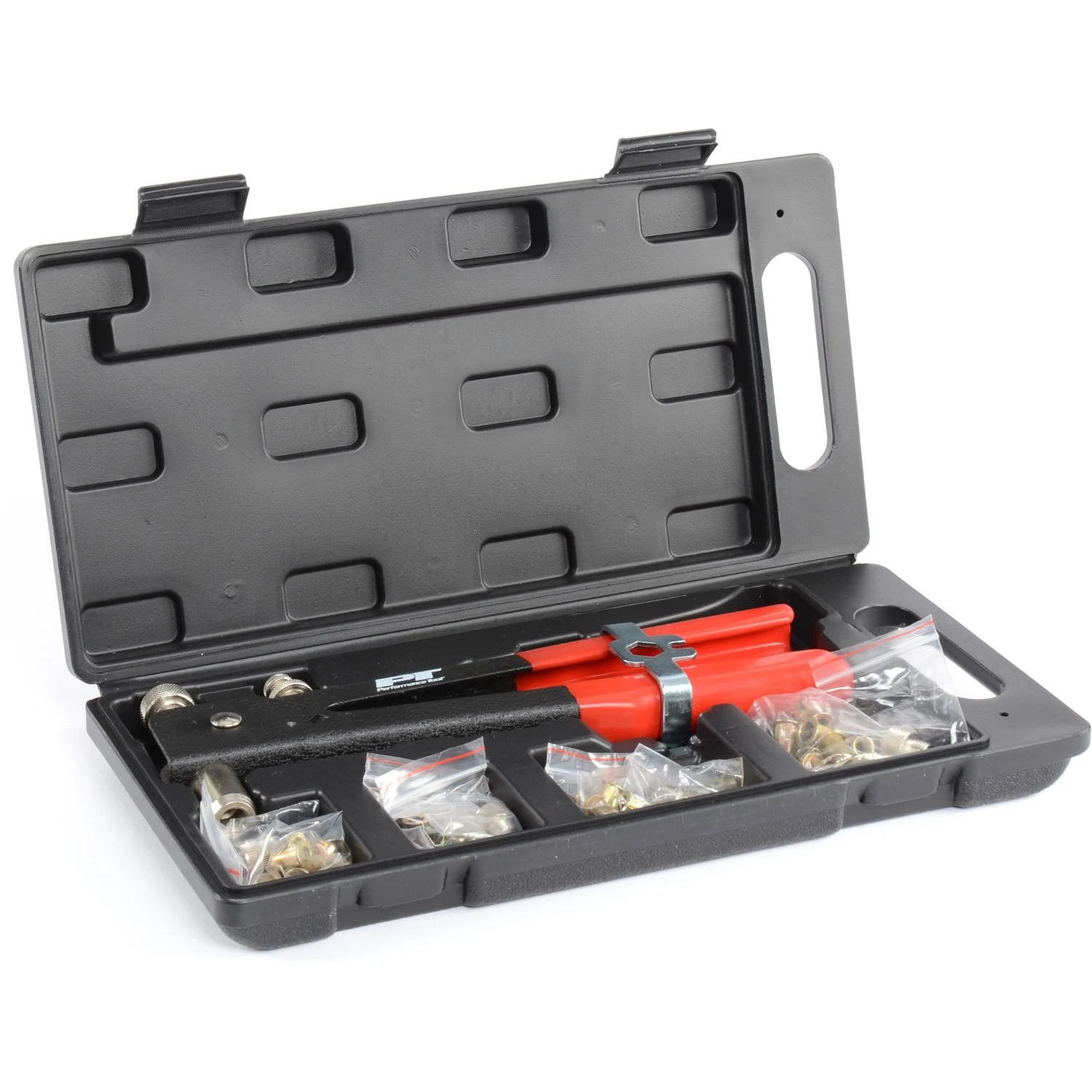 JEGS 45-Piece Threaded Rivet Nut Insert Kit [SAE]