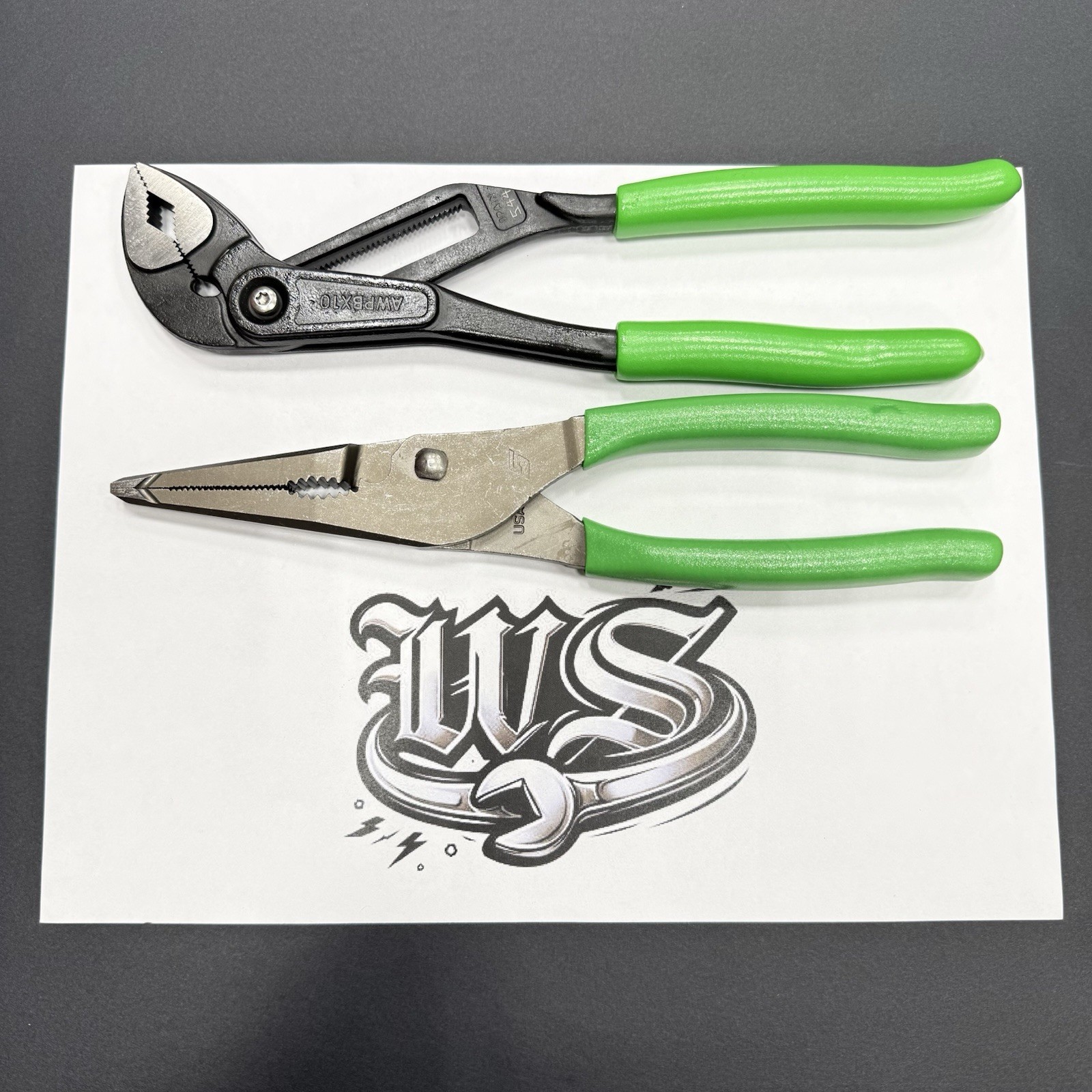 Snap-on Tools USA NEW 2pc GREEN Soft Grip Assorted Pliers Set LN47ACF AWPBX10