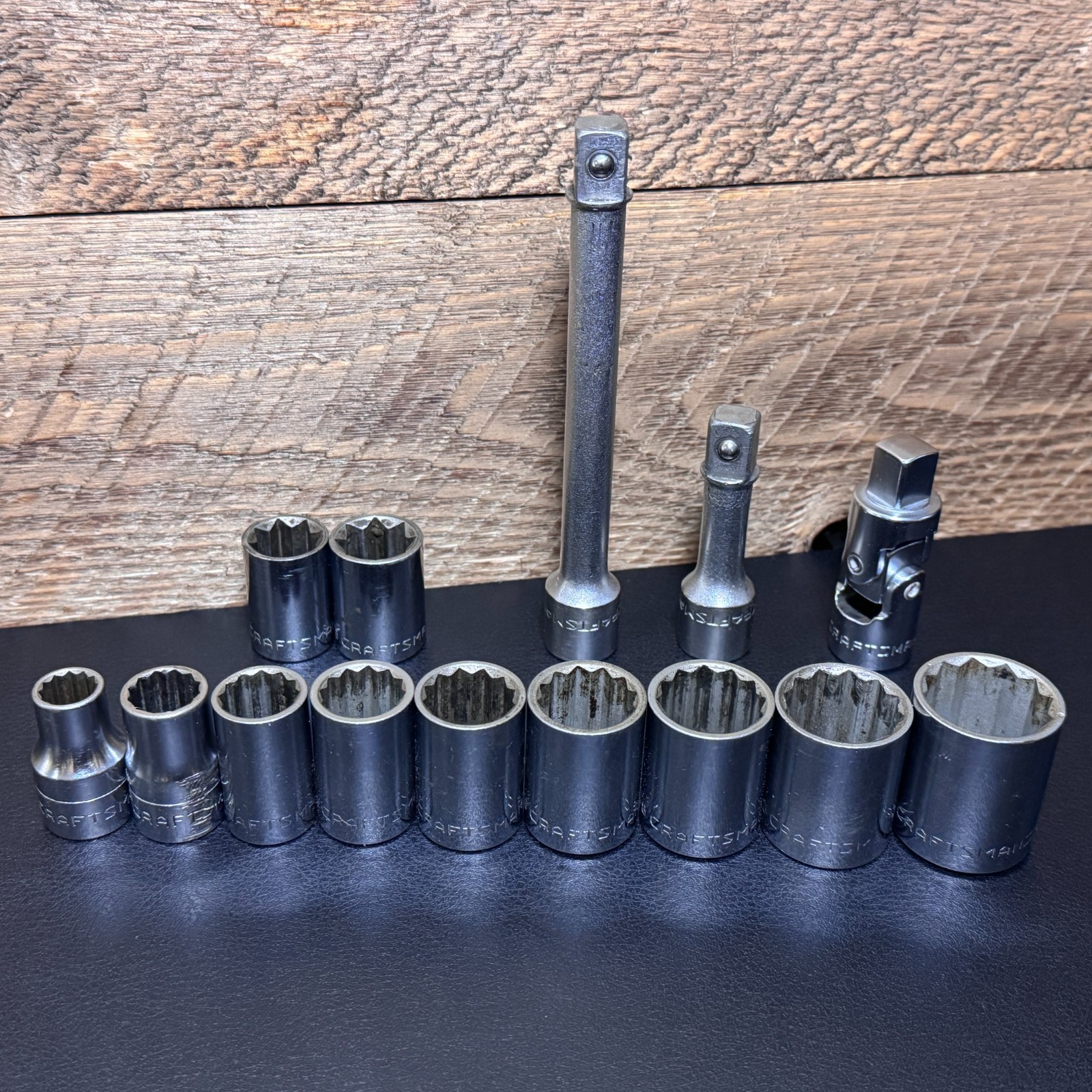 Craftsman Flying =V= 1/2 Drive SAE 12pt & 8pt Socket Set w/ Extensions & U-Joint