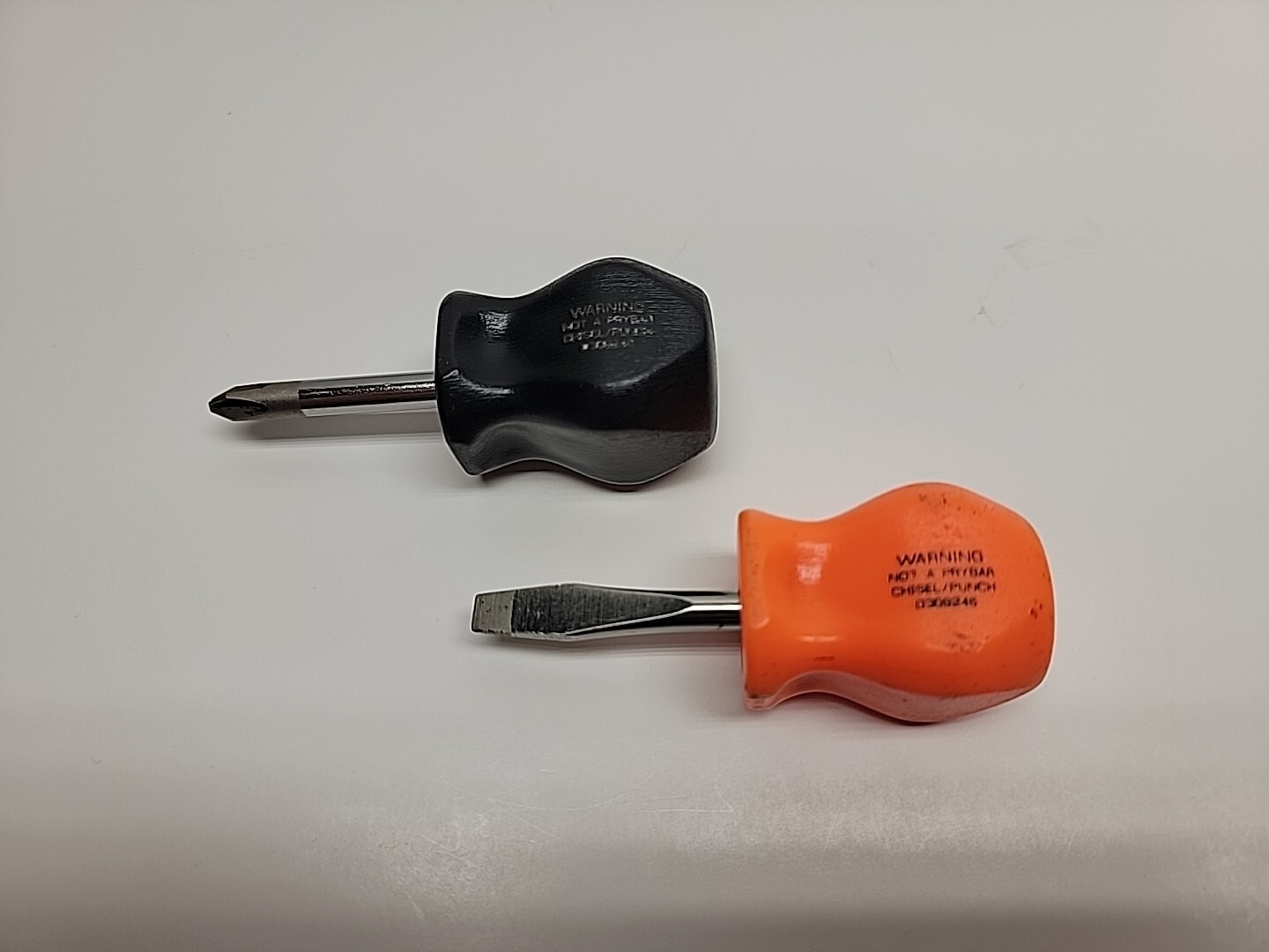 Snap On Tools ORIGINAL Stubby Screwdriver Set SDD1 & SDDP22 Orange/Black Handle