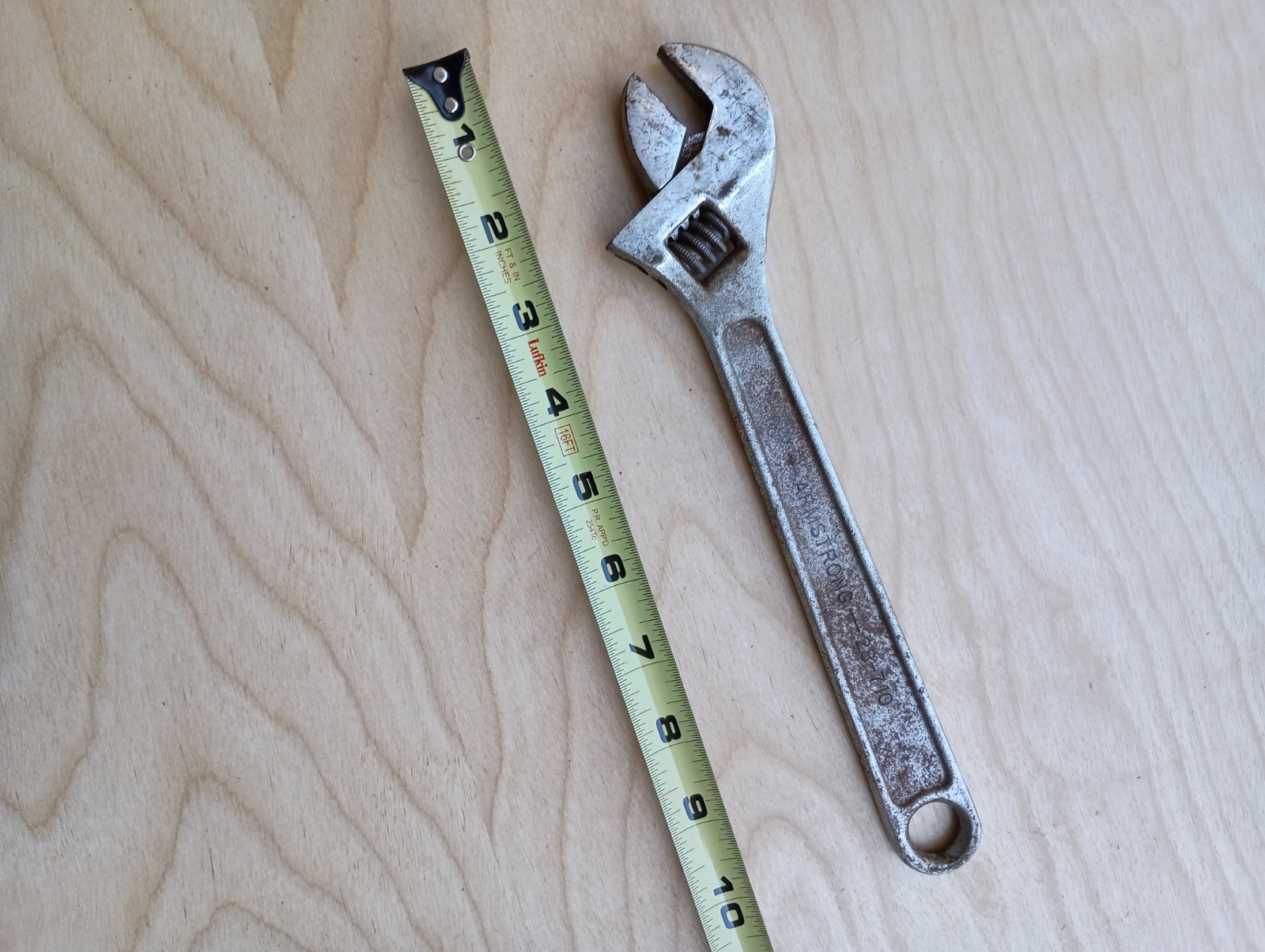 Good Vintage Armstrong Adjustable Crescent Wrench 10” USA 250MM 28-710 1-1/8