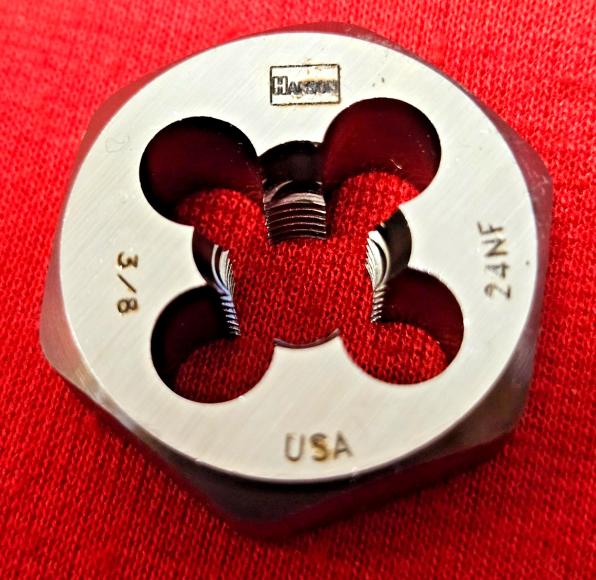 3/8-24 NF X 1″ Hex Die Irwin Hanson 6536 Rethreading Carbon Steel USA RH