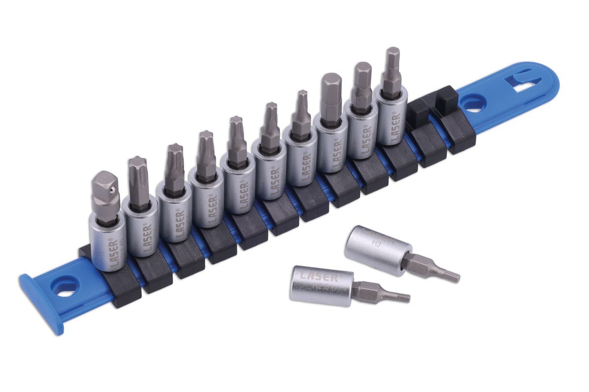 Laser Tools 9423 Off-Line 1/4″D Bit Socket 12 Piece Set