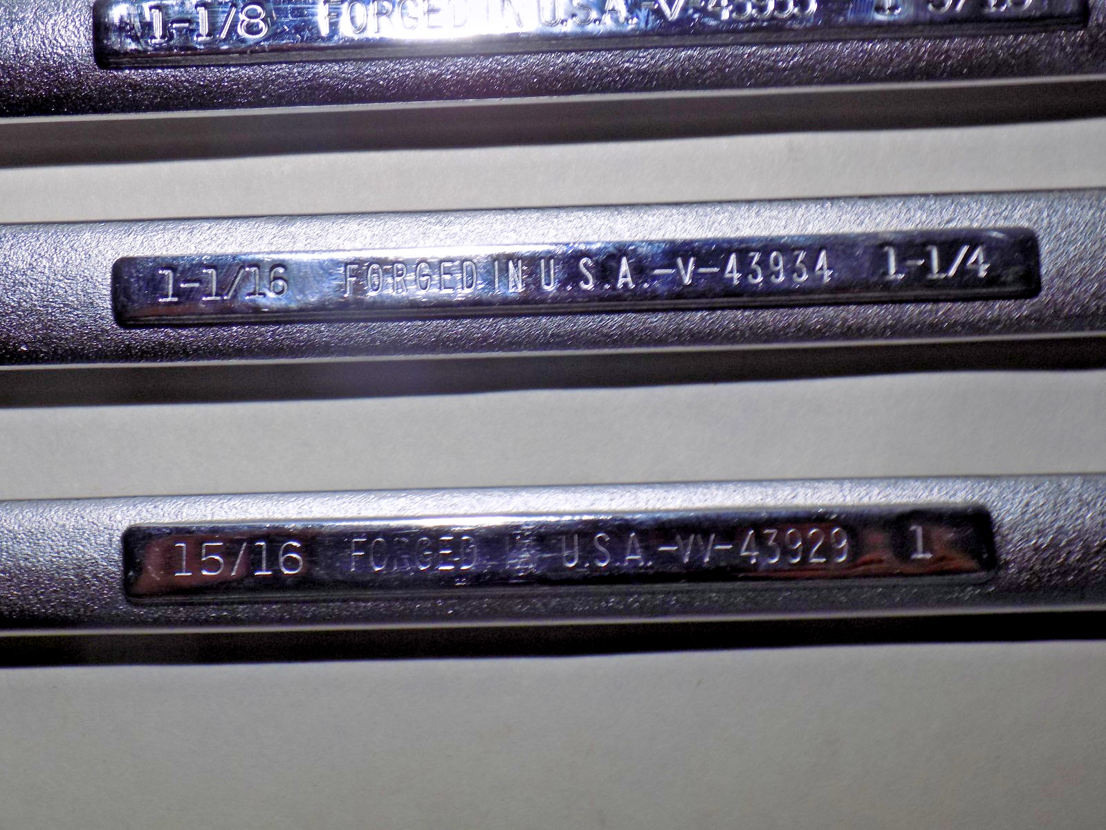NOS/UNUSED 3 Pc. USA Craftsman -V-,-VV- 15/16″-1 5/16″ Box Wrenches-NEW