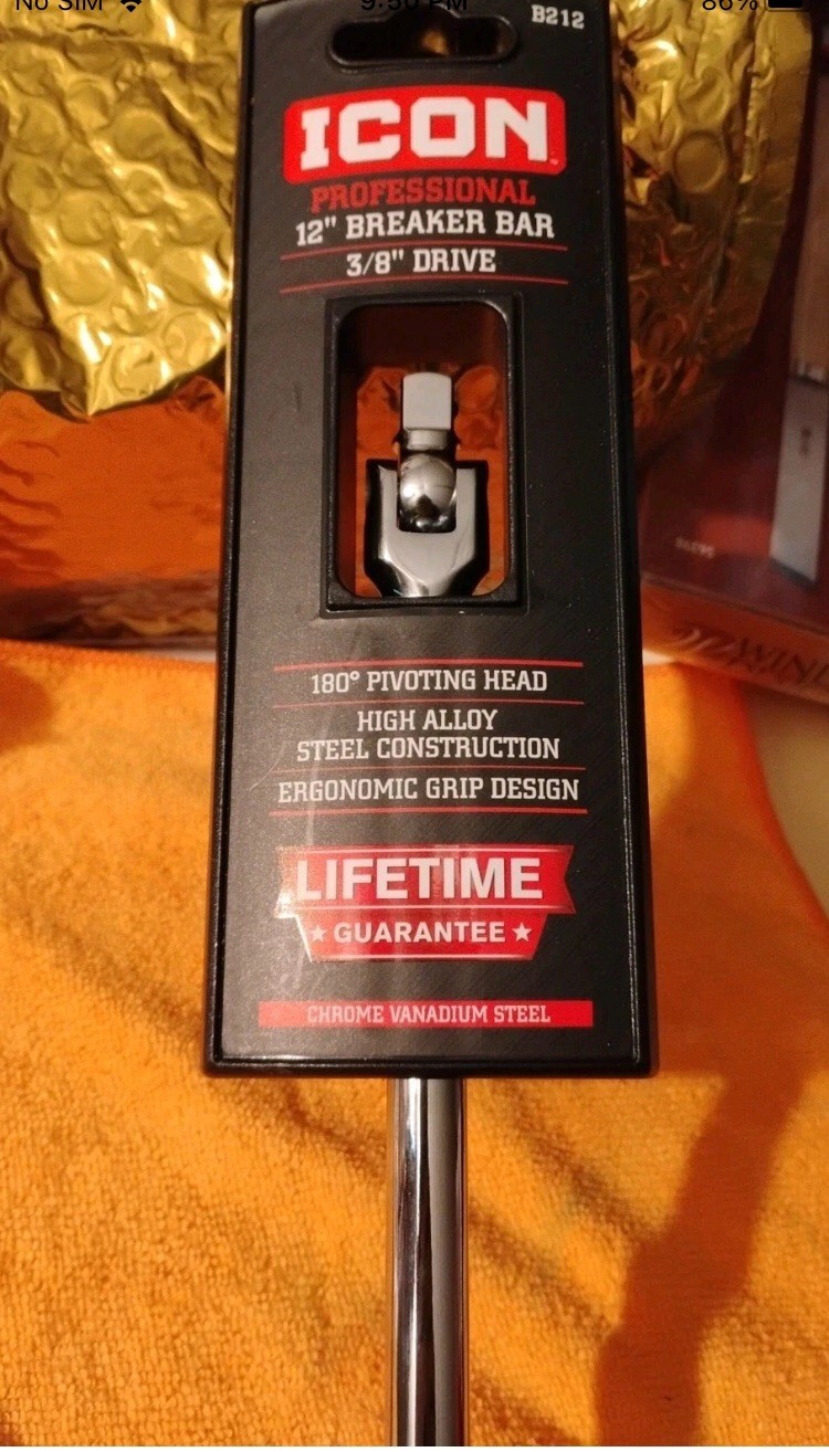 NEW ICON Professional 63855 3/8 in. Drive 12 in. Breaker Bar B212