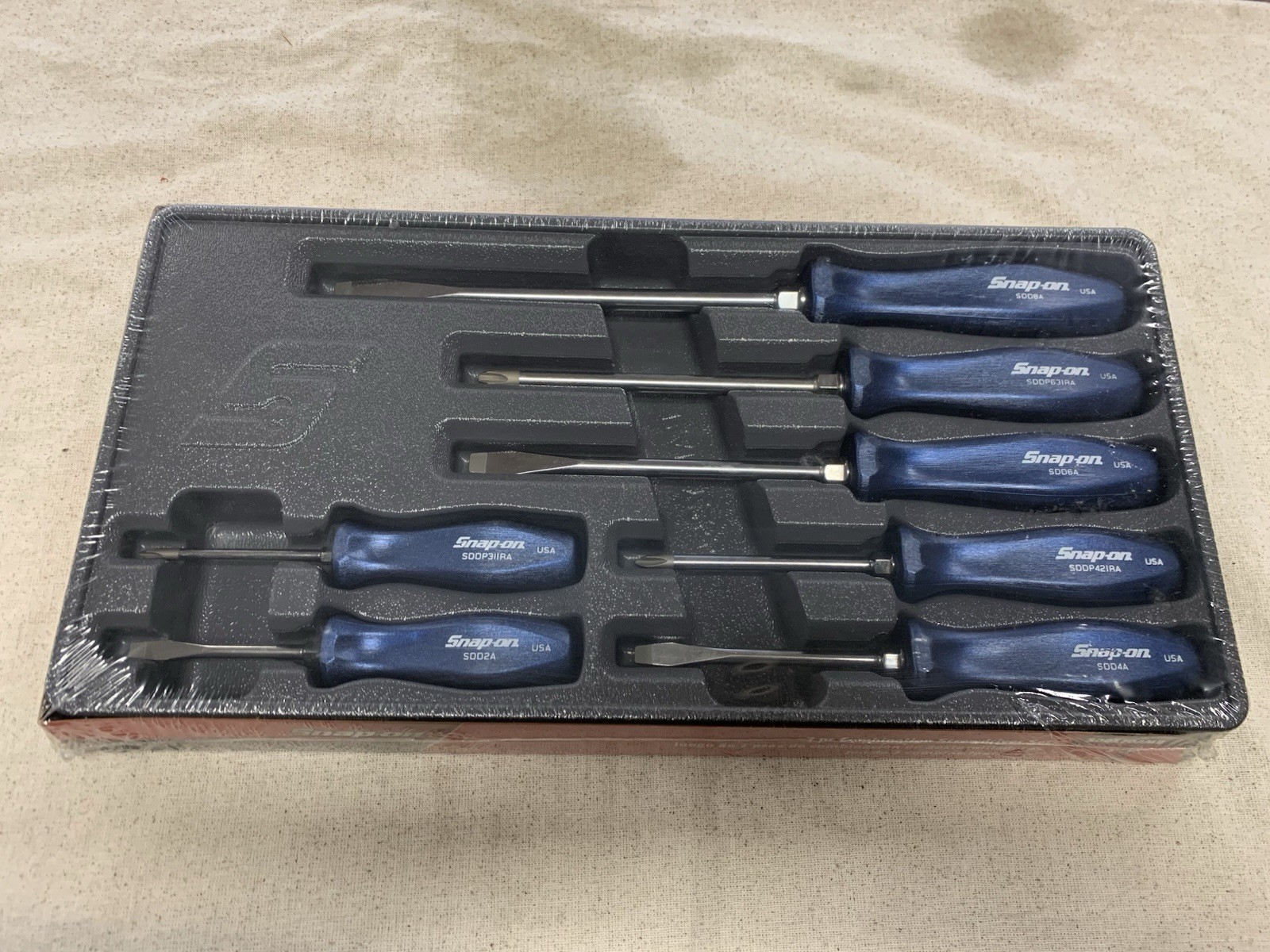 Snap-on NEW 7 Pc Power Blue Hard Grip Combination Screwdriver Set #15101