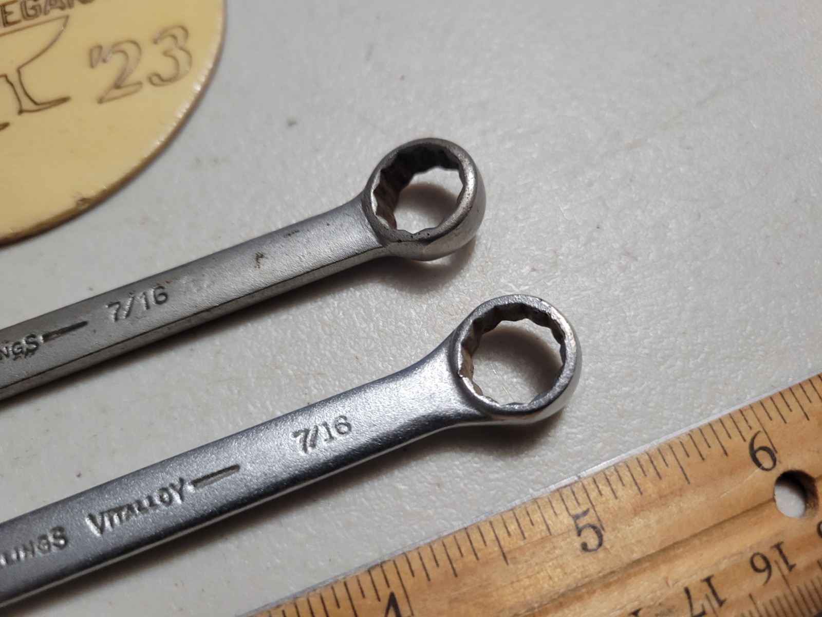 2x Vintage Billings Wrenches 7/16″ Pair Vitalloy 1161 Combination Made in USA