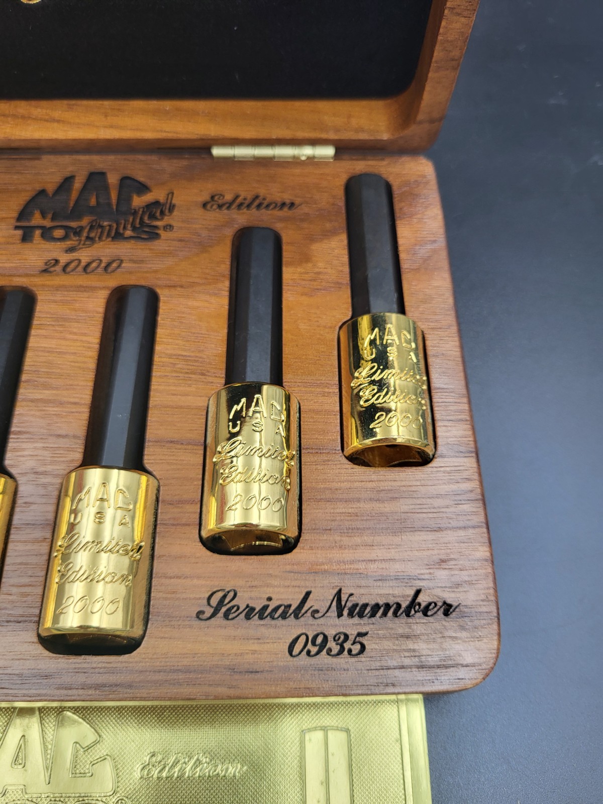 MAC Tools Hex Allen Socket Set Limited Edition 24K Gold Plated USA #0935 NICE