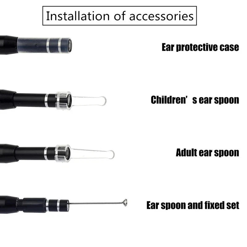 LED Endoscope Otoscope Ear Camera Scope Ear Wax Removal Kit Earwax Cleani&U C0D9