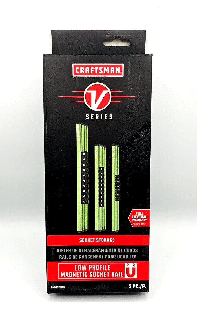 CRAFTSMAN V-SERIES Socket Organizer, Magnetic, Green, 3 Piece (CMMT92001V)