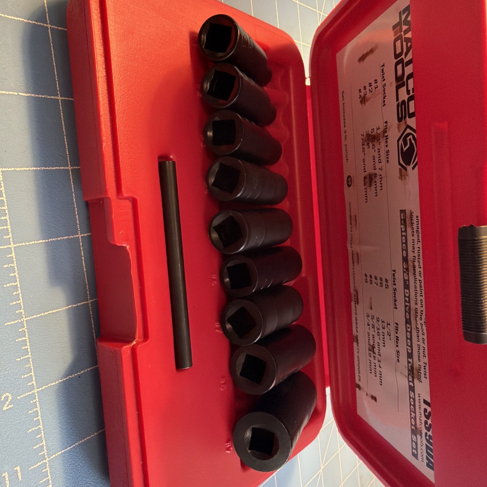 Matco Tools TSS9DA 3/8″ Drive Deep Twist Socket Set – 9PIECE MINT